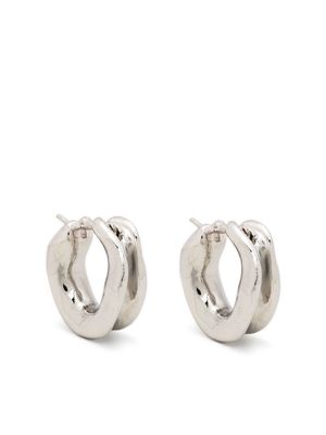 Vann Jewelry asymmetric rounded hoop earrings - Silver