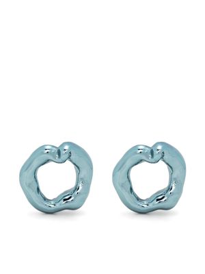 Vann Jewelry Irregular Circle stud earrings - Blue
