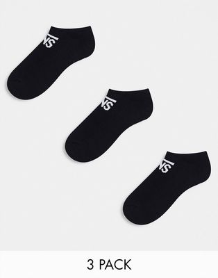 Vans 3-pack logo ankle socks in black