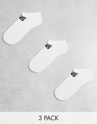 Vans 3-pack logo ankle socks in white