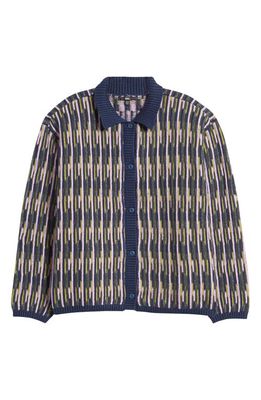 Vans Alta Stripe Cotton Cardigan in Dress Blues