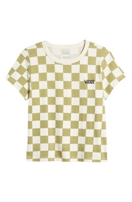 Vans Amstone Check Cotton Baby Tee in Green Olive