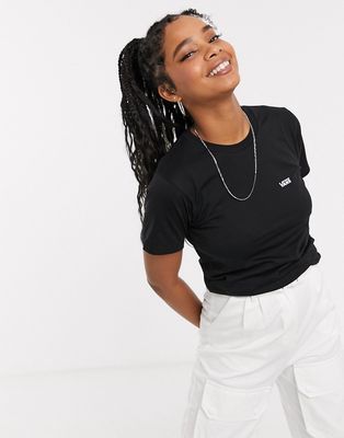 Vans black small logo t-shirt in black