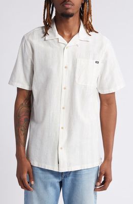 Vans Carnell Cotton & Linen Camp Shirt in Marshmallow-Oatmeal at Nordstrom, Size Small