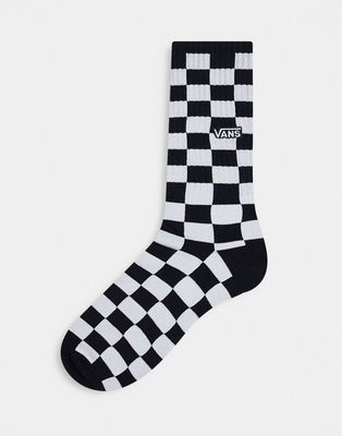 Vans checkerboard socks in black and white