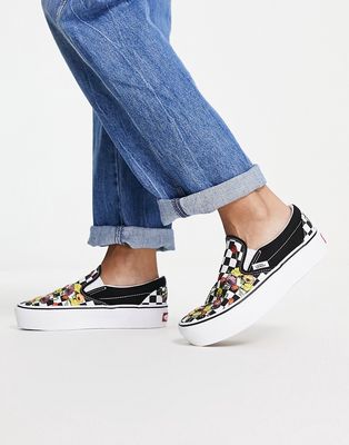 Vans Classic slip-on platform sneakers in multi