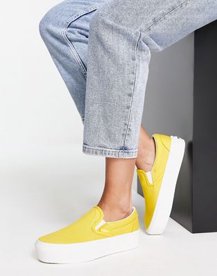 Vans Classic Slip-On platform sneakers in yellow