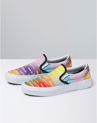 Vans Classic Slip-On sneakers in Pride rainbow print-Multi