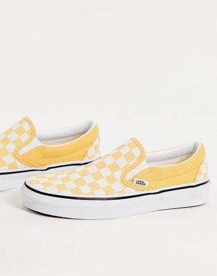 Vans Classic Slip-On sneakers in yellow checkerboard
