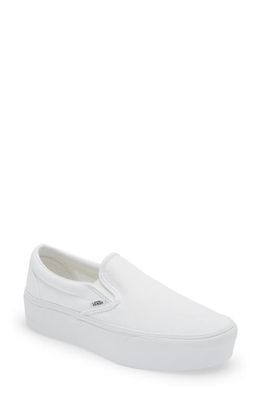 Vans Classic Slip-On Stackform Sneaker in Canvas True White