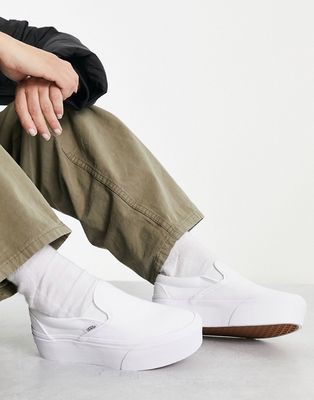 Vans Classic Slip-On Stackform sneakers in white