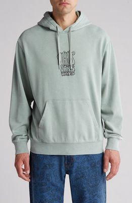 Vans Crash Stack Loose Cotton Blend Hoodie in Iceberg Green