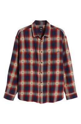 Vans Elmbrook Flannel Button-Up Shirt in Dress Blues-Chili Pepper