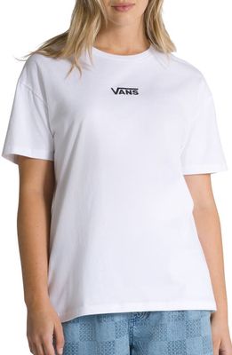 Vans Flying V Oversize Embroidered Cotton T-Shirt in White