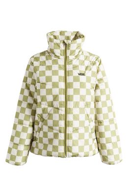 Vans Foundry Checker Puffer Jacket in Green Olive