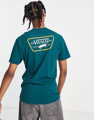 Vans full patch back print T-shirt in teal-Green