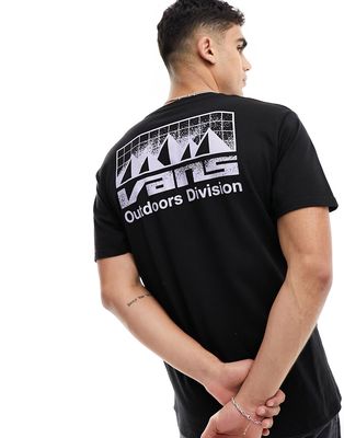 Vans grid back print t-shirt in black
