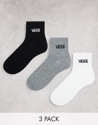 Vans half crew socks in multi-Black