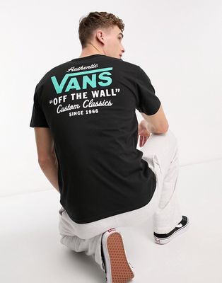 Vans holder street back print t-shirt in black