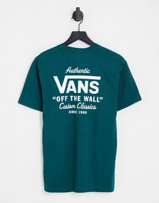 Vans Holder Street back print T-shirt in teal-Green