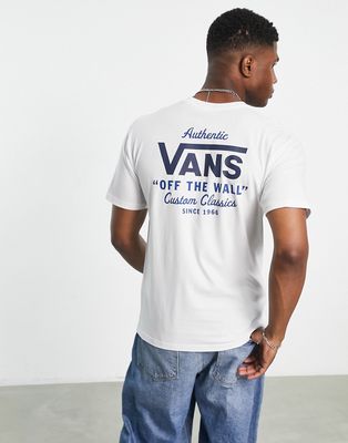 Vans holder street back print t-shirt in white