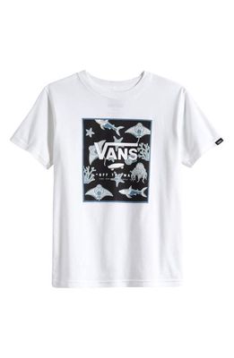 Vans Kids' Box Graphic T-shirt in White/Bluestone