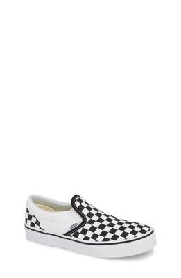 Vans Kids' Classic Checker Slip-On in Black/True White
