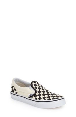 Vans Kids' Classic Checker Slip-On in Checkerboard/White/Black