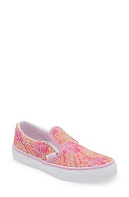 Vans Kids' Classic Slip-On Sneaker in Rose Camo Pink Floral