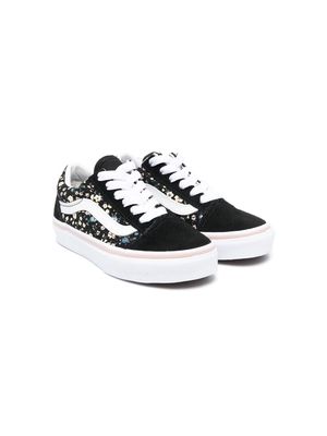 Vans Kids Old Skool floral-print sneakers - Black