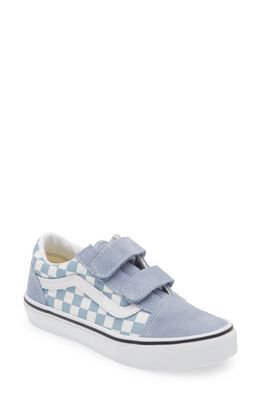 Vans Kids' Old Skool V Sneaker in Color Theory Checkerboard Blue