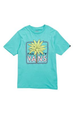 Vans Kids' Palm Tree Cotton Graphic T-Shirt in Waterfall