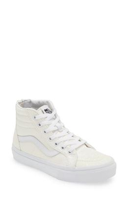 Vans Kids' Sk8-Hi Zip Sneaker in Glitter White