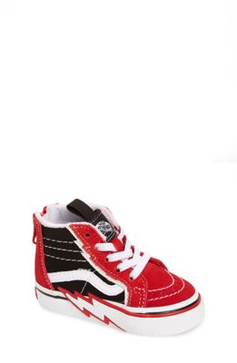 Vans Kids' Sk8-Hi Zip Sneaker in Red/Black
