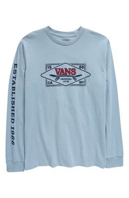 Vans Kids' Sk8 Long Sleeve Cotton Graphic T-Shirt in Ashley Blue