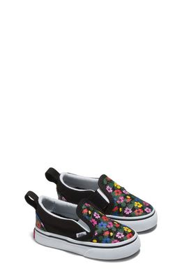 Vans Kids' Slip-On V Sneaker in Floral Black/White