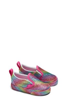 Vans Kids' Slip-On V Sneaker in Glitter Rainglow Rainbow