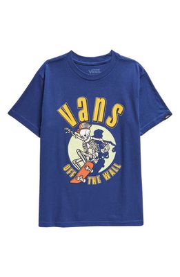 Vans Kids' Spotlight Skeleton Graphic T-Shirt in Blue Depths