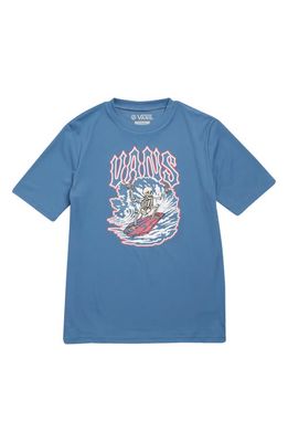 Vans Kids' Surfin' Skeleton Short Sleeve Rashguard in Copen Blue