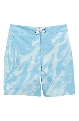 Vans Kids' The Daily Marble Board Shorts in Blue Glow
