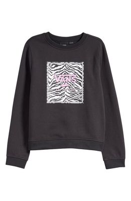 Vans Kids' Zebra Daze Logo Graphic Sweatshirt in Black