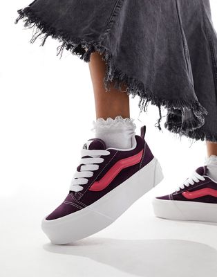 Vans Knu Stacked platform sneakers in purple and pink