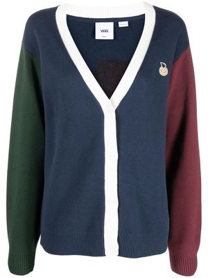 Vans logo-knit colour-block cardigan - Blue
