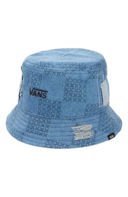 Vans Mended Check Denim Bucket Hat in Stone Wash