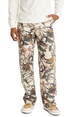 Vans Men's Authentic Print Cotton Chino Pants in Oatmeal/Duck Green