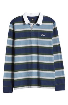 Vans Menton Stripe Rugby Polo in Dress Blues-Blue Mirage