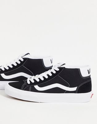 Vans Mid Skool 37 sneakers in black and white