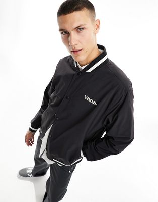 Vans Moore varsity bomber jacket in black