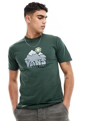 Vans mountain view print t-shirt in dark green