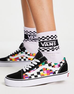 Vans Old Skool sneakers in floral checkerboard-Multi